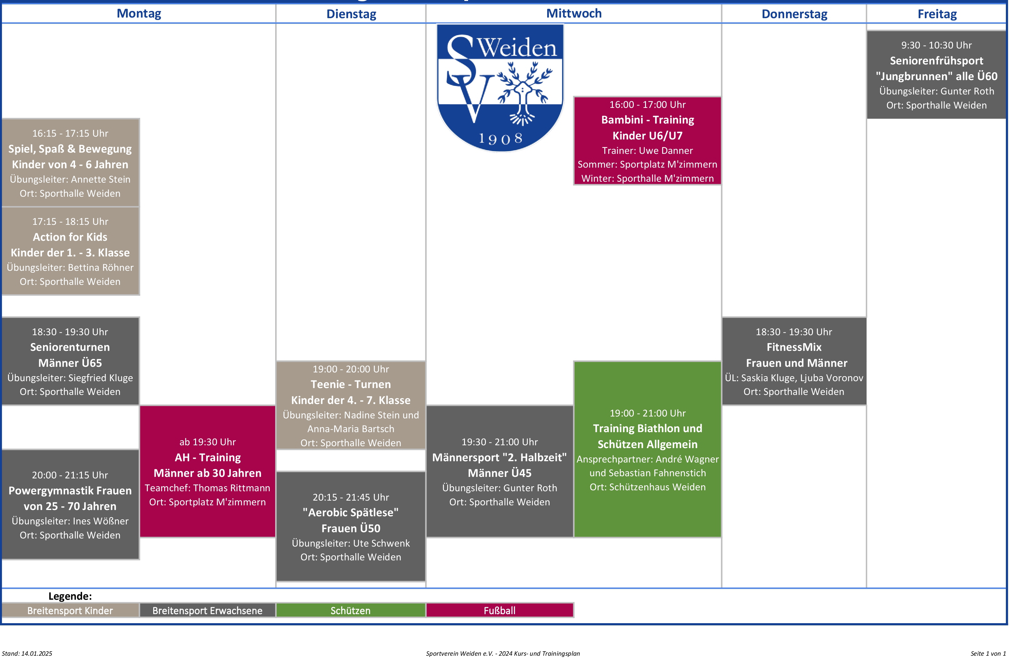 2025-01 Kurs- & Trainingsplan SV Weiden